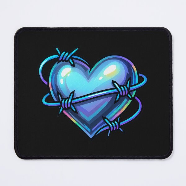 Item preview, Chrome Heart with Neon Barbed Wire – Y2K Cyberpunk Pixel Art designed and sold by AwesomeBeyondLimits.