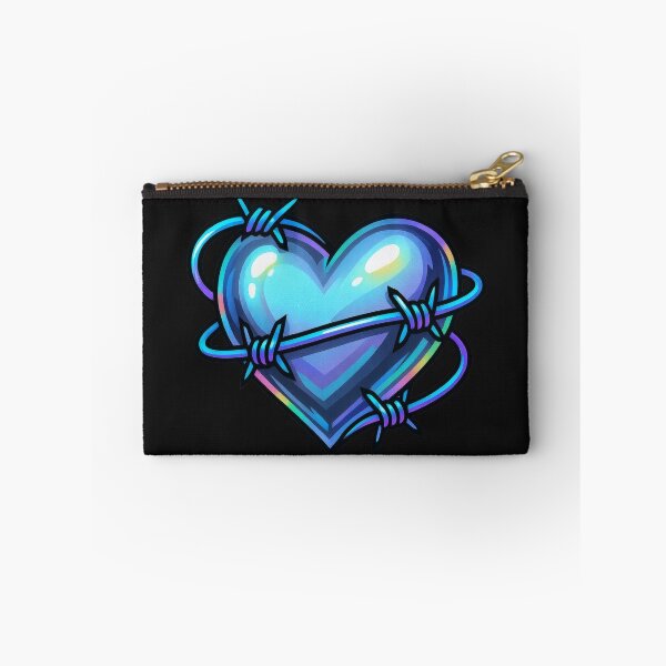 Item preview, Chrome Heart with Neon Barbed Wire – Y2K Cyberpunk Pixel Art designed and sold by AwesomeBeyondLimits.
