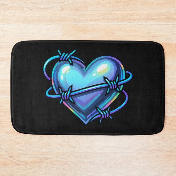 Item preview, Chrome Heart with Neon Barbed Wire – Y2K Cyberpunk Pixel Art designed and sold by AwesomeBeyondLimits.