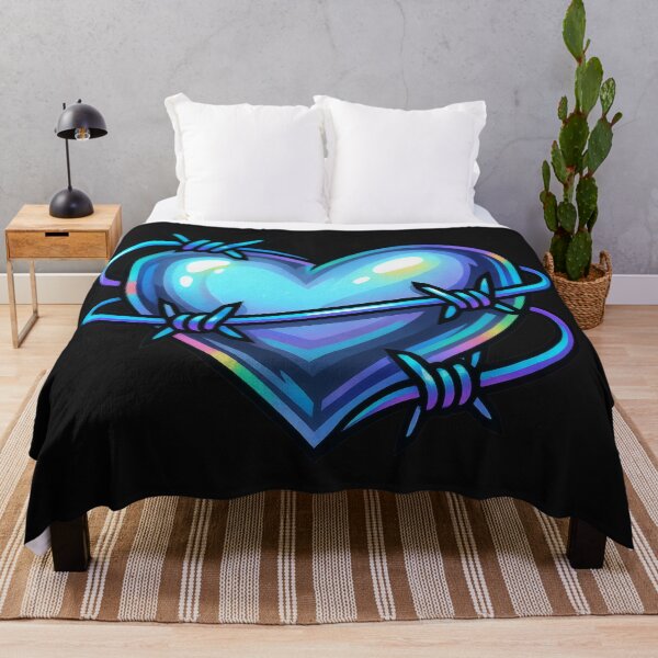 Item preview, Chrome Heart with Neon Barbed Wire – Y2K Cyberpunk Pixel Art designed and sold by AwesomeBeyondLimits.