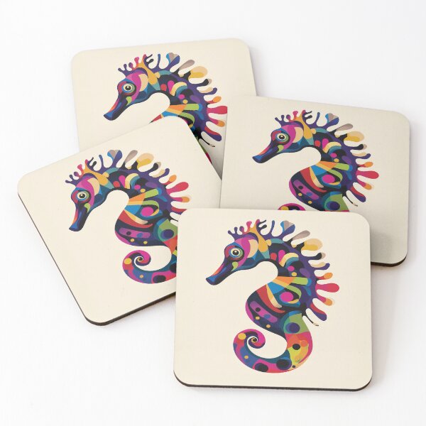 Item preview, A vibrant digital design of a seahorse with colorful patterns. designed and sold by HEMRO.