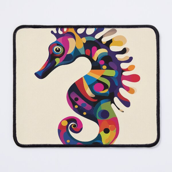 Item preview, A vibrant digital design of a seahorse with colorful patterns. designed and sold by HEMRO.