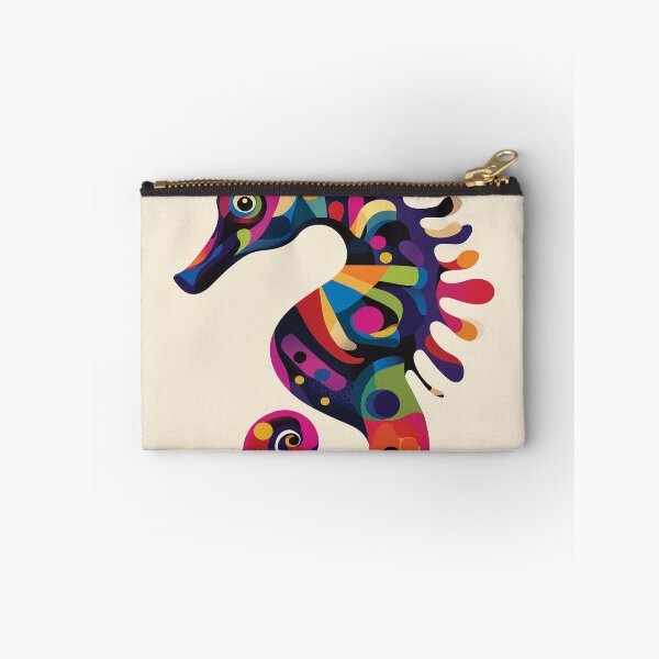 Item preview, A vibrant digital design of a seahorse with colorful patterns. designed and sold by HEMRO.