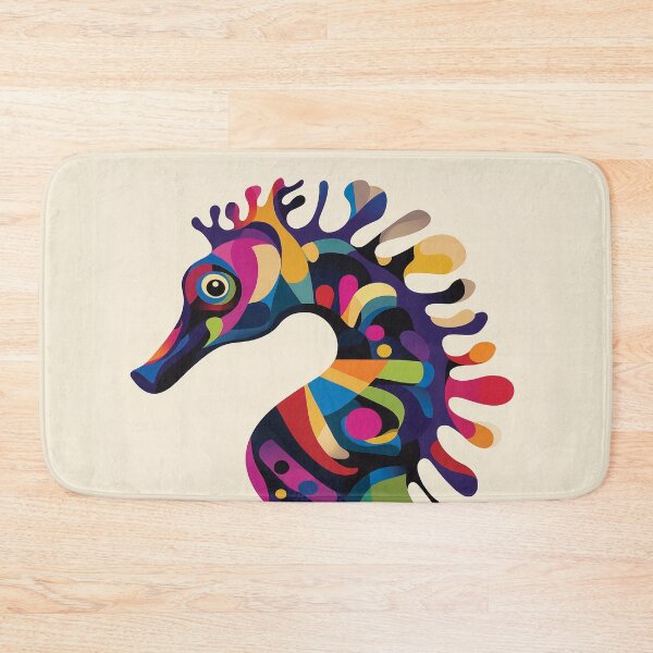 Item preview, A vibrant digital design of a seahorse with colorful patterns. designed and sold by HEMRO.