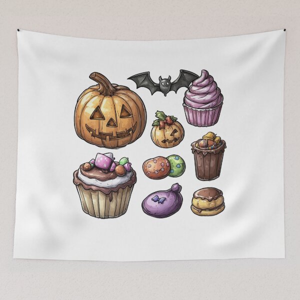 Item preview, Cute Halloween Sweets and Pumpkin designed and sold by Jonaree Art Design.