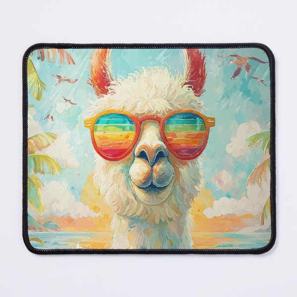 Item preview, Cool Alpaca with Sunglasses – Tropical Summer Beach Art designed and sold by Moss and Moon Studio.