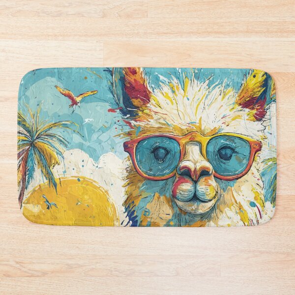 Item preview, Cool Alpaca with Sunglasses – Tropical Summer Beach Art designed and sold by Moss and Moon Studio.