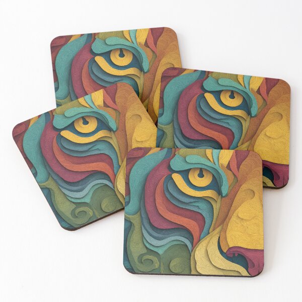 Item preview, Colorful Abstract Tiger Eye – Vibrant Animal Art designed and sold by Moss and Moon Studio.