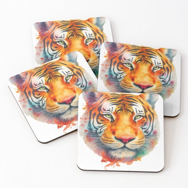 Item preview, Rainbow Tiger – Vibrant Watercolor Jungle Art designed and sold by WittyWearDesigns.