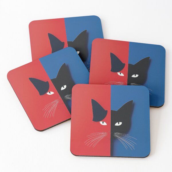 Item preview, A modern design of a cat symbolizing duality and opposition. designed and sold by HEMRO.