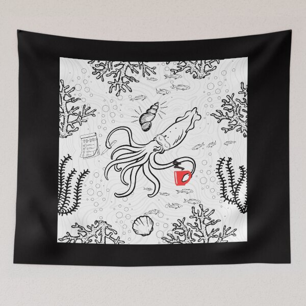 Item preview, Sleepy Squid Morning designed and sold by domradart.