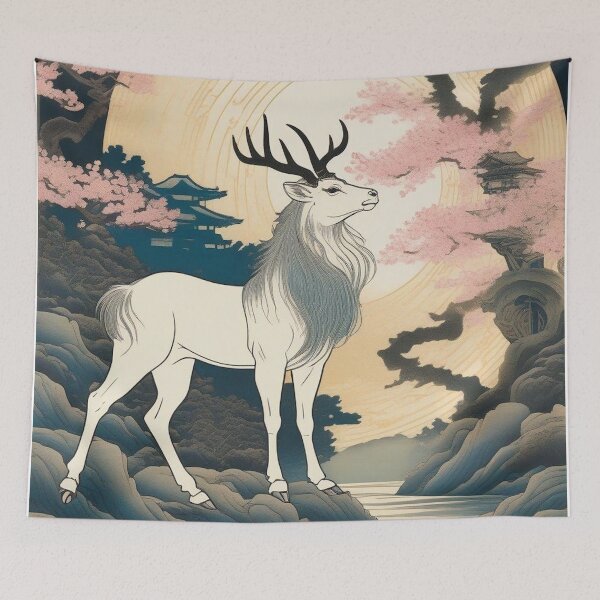 Item preview, Kirin – Mystical Japanese Unicorn Ukiyo-e Woodblock Art designed and sold by Vandy Fullam.