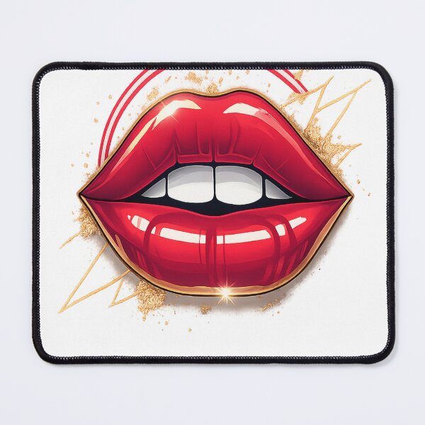 Item preview, Glossy Lips with Sparkle – Bold Pop Art Kis designed and sold by WittyWearDesigns.