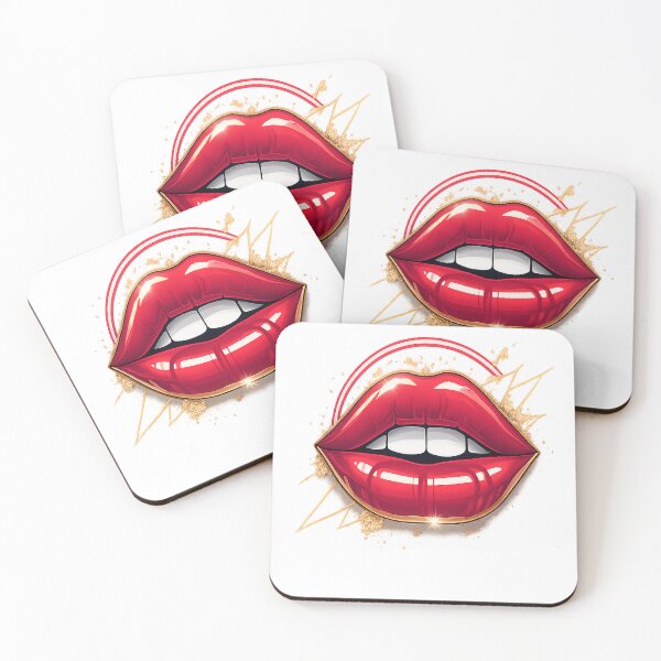 Item preview, Glossy Lips with Sparkle – Bold Pop Art Kis designed and sold by WittyWearDesigns.