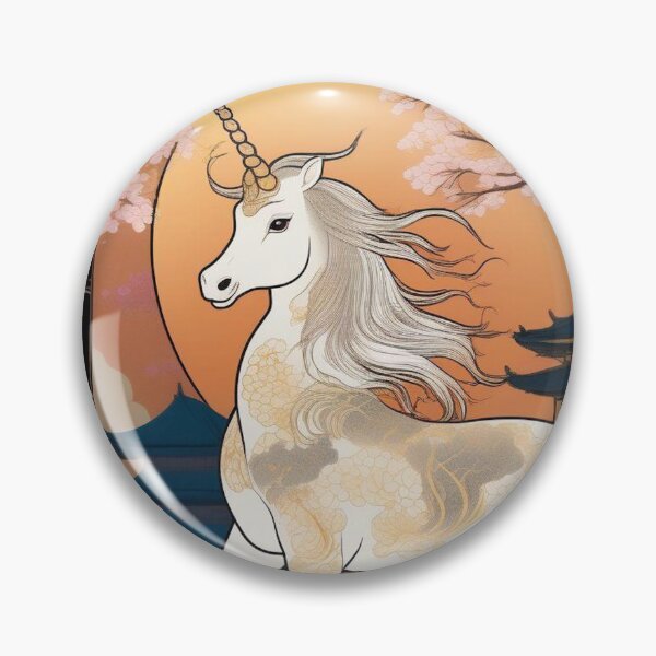 Item preview, Golden Kirin in Bamboo Forest – Edo Period Fantasy Print designed and sold by Vandy Fullam.