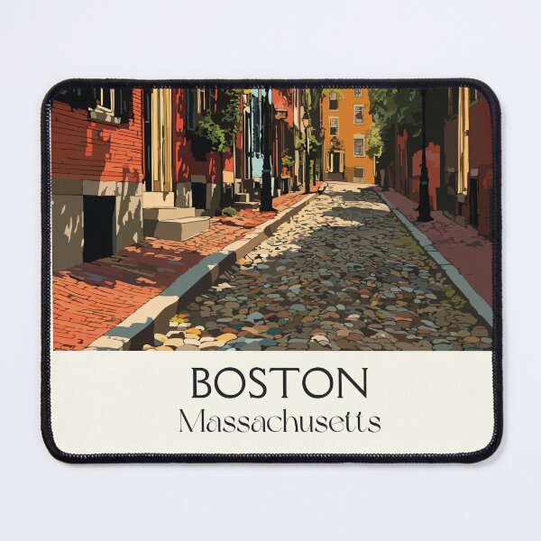 Item preview, Boston Massachusetts Vintage Travel Poster | Historic Beacon Hill Art designed and sold by TuncGK.