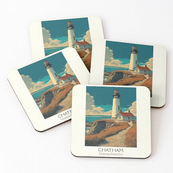 Item preview, Chatham Massachusetts Vintage Travel Poster | Cape Cod Lighthouse Art designed and sold by TuncGK.