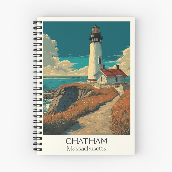 Item preview, Chatham Massachusetts Vintage Travel Poster | Cape Cod Lighthouse Art designed and sold by TuncGK.