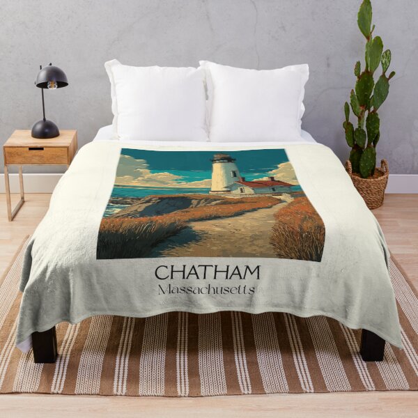 Item preview, Chatham Massachusetts Vintage Travel Poster | Cape Cod Lighthouse Art designed and sold by TuncGK.