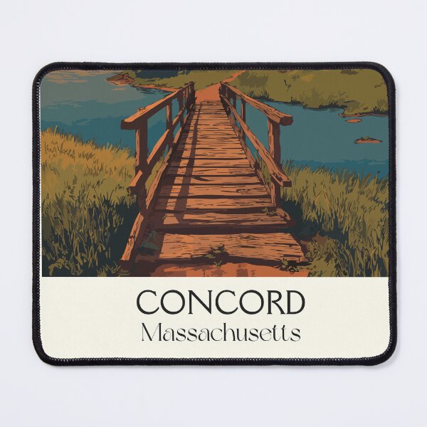 Item preview, Concord Massachusetts Vintage Travel Poster | Historic Bridge Art designed and sold by TuncGK.