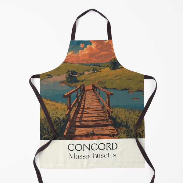 Item preview, Concord Massachusetts Vintage Travel Poster | Historic Bridge Art designed and sold by TuncGK.