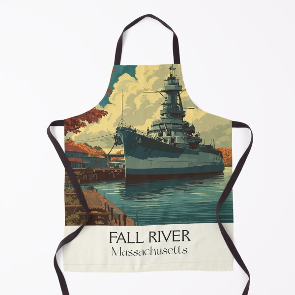 Item preview, Fall River Massachusetts Vintage Travel Poster | South Coast Harbor Art designed and sold by TuncGK.
