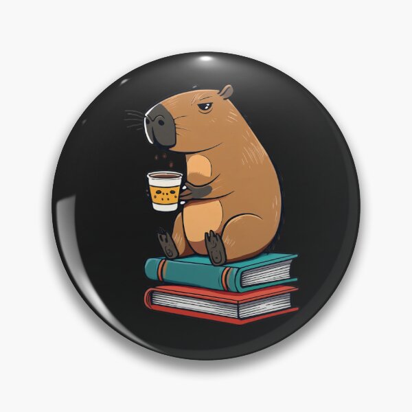 Item preview, Cute Capybara Drinking Coffee – Relaxed Animal Illustration designed and sold by ColorSplash123.