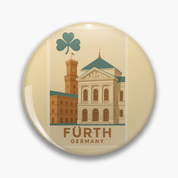 Item preview, Fürth Bavaria Art Print | Cloverleaf City & Palazzo Vecchio Tower Deco designed and sold by Custom-Arts-AI.