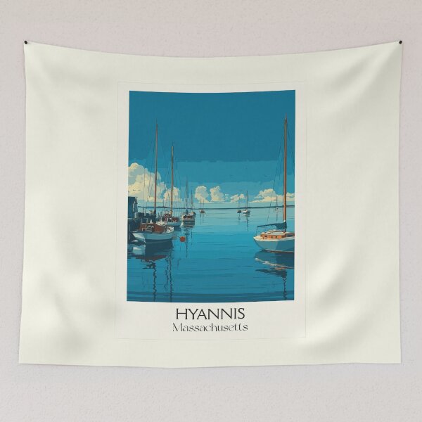Item preview, Hyannis Massachusetts Vintage Travel Poster | Cape Cod Sailing Art designed and sold by TuncGK.