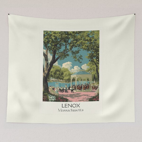 Item preview, Lenox Massachusetts Vintage Travel Poster | The Berkshires Art designed and sold by TuncGK.