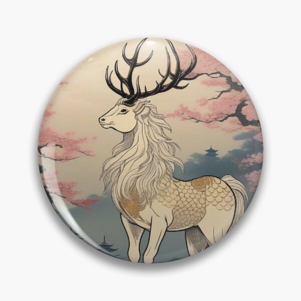 Item preview, Japanese Kirin Creature – Vintage Ukiyo-e Myth Art designed and sold by Vandy Fullam.