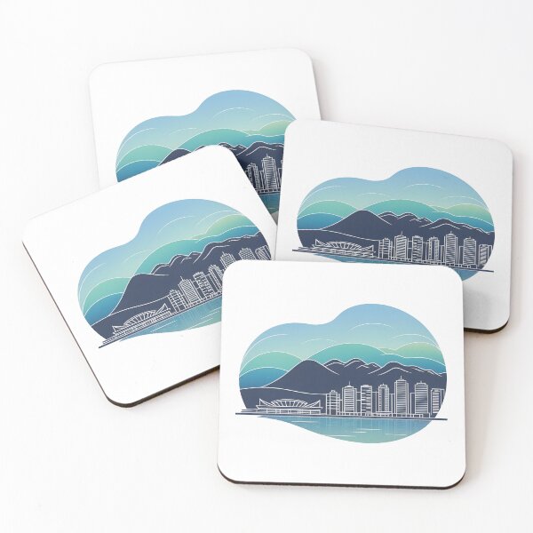 Item preview, Vancouver Skyline – Minimalist Cool Blue Travel Souvenir Design designed and sold by Paper Drip.