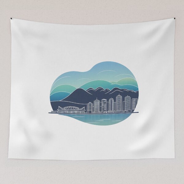 Item preview, Vancouver Skyline – Minimalist Cool Blue Travel Souvenir Design designed and sold by Paper Drip.