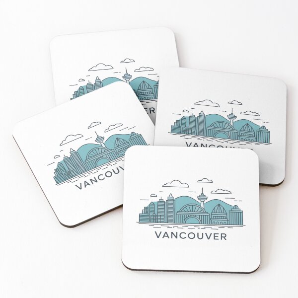Item preview, Vancouver Skyline – Minimalist Cool Blue Travel Souvenir Design designed and sold by Paper Drip.