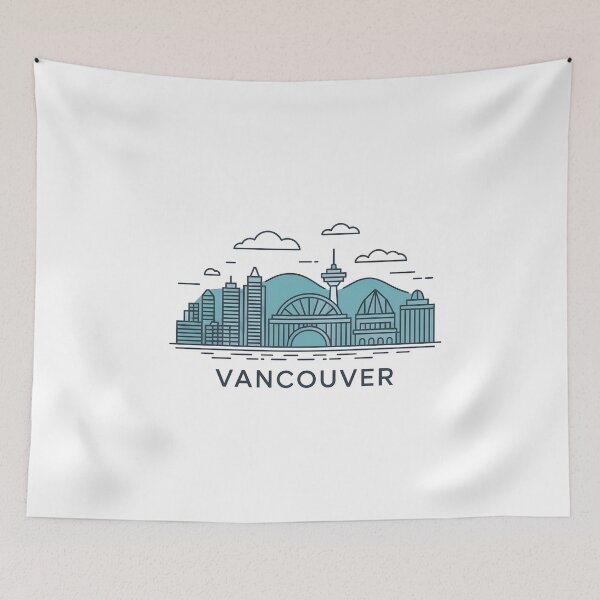 Item preview, Vancouver Skyline – Minimalist Cool Blue Travel Souvenir Design designed and sold by Paper Drip.