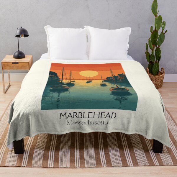 Item preview, Marblehead Massachusetts Vintage Travel Poster | New England Harbor designed and sold by TuncGK.