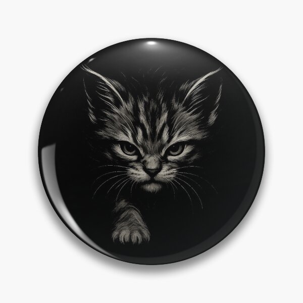 Item preview, Fierce Kitten – Bold Monochrome Cat Art designed and sold by LuminShadowArt.
