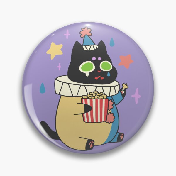 Item preview, Clown Kitty eating popcorn designed and sold by Pawtachi.