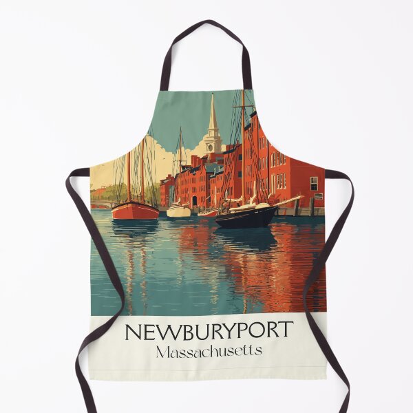 Item preview, Newburyport Massachusetts Vintage Travel Poster | Coastal Harbor Art designed and sold by TuncGK.