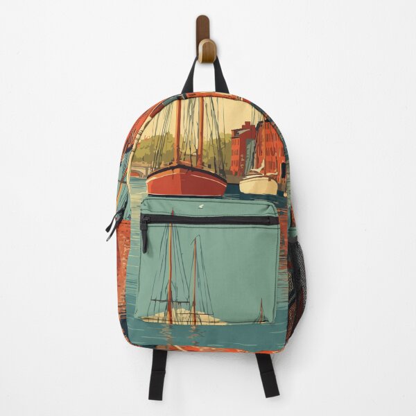 Item preview, Newburyport Massachusetts Vintage Travel Poster | Coastal Harbor Art designed and sold by TuncGK.