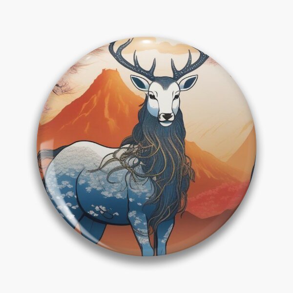 Item preview, Moonlit Kirin – Traditional Japanese Woodblock Design designed and sold by Vandy Fullam.