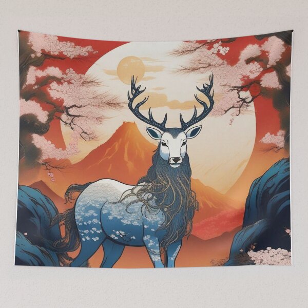 Item preview, Moonlit Kirin – Traditional Japanese Woodblock Design designed and sold by Vandy Fullam.