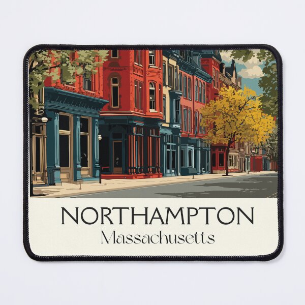 Item preview, Northampton Massachusetts Vintage Travel Poster | New England City Art designed and sold by TuncGK.
