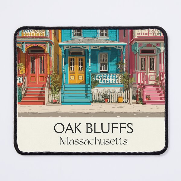 Item preview, Oak Bluffs Massachusetts Vintage Travel Poster | Martha's Vineyard Art designed and sold by TuncGK.
