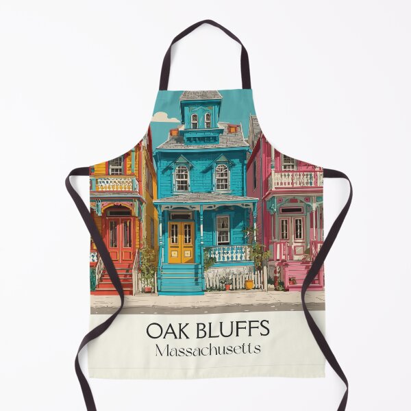 Item preview, Oak Bluffs Massachusetts Vintage Travel Poster | Martha's Vineyard Art designed and sold by TuncGK.