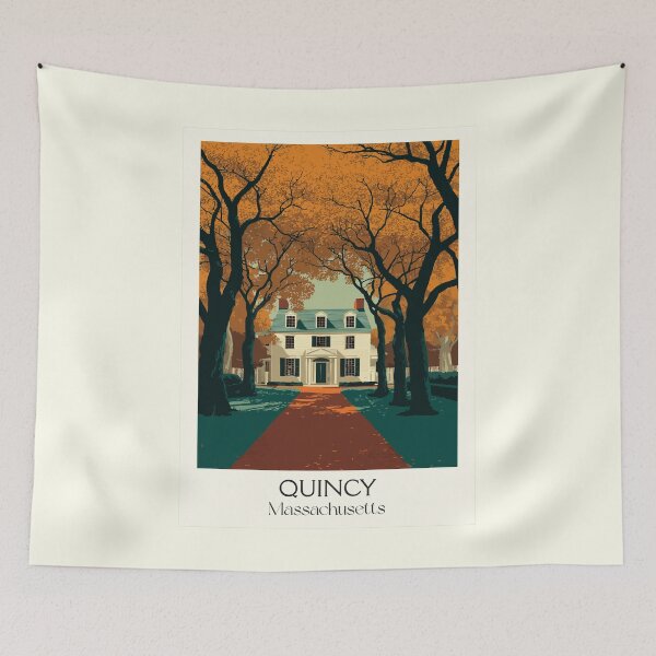 Item preview, Quincy Massachusetts Vintage Travel Poster | City of Presidents Art designed and sold by TuncGK.