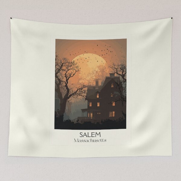 Item preview, Salem Massachusetts Vintage Travel Poster | Witch City Art designed and sold by TuncGK.