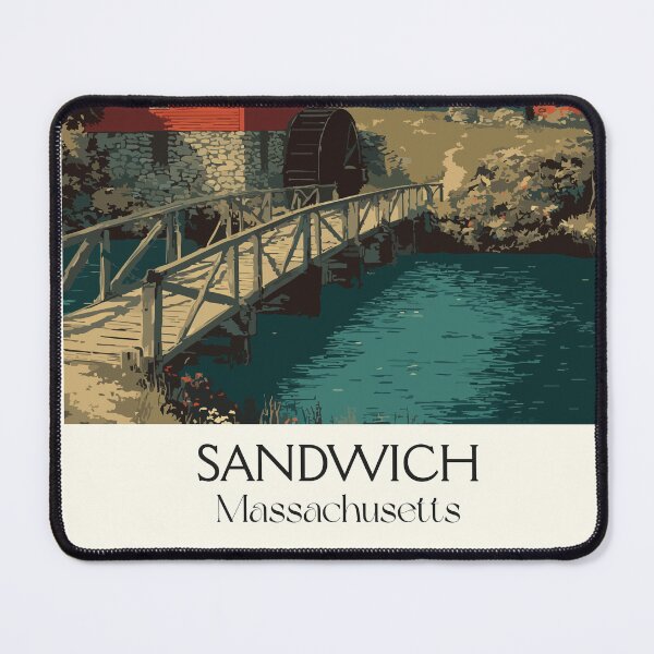 Item preview, Sandwich Massachusetts Vintage Travel Poster | Cape Cod Village Art designed and sold by TuncGK.