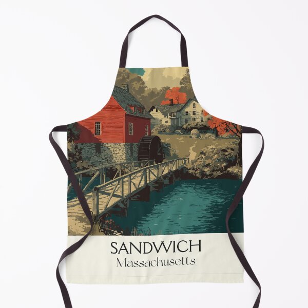 Item preview, Sandwich Massachusetts Vintage Travel Poster | Cape Cod Village Art designed and sold by TuncGK.