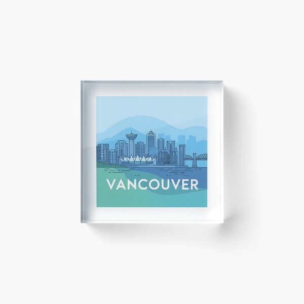 Item preview, Vancouver Skyline – Minimalist Cool Blue Travel Souvenir Design designed and sold by Paper Drip.